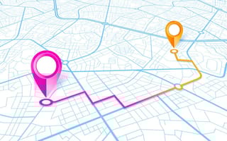 Navigation route on a map