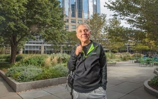 Wasabi CEO and co-founder David Friend poses in front of a park