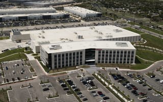 An aerial photo of BAE Systems’ new facility in Parmer Austin, a business park