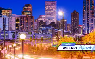 Denver at night in the fall.