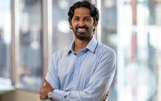 Center’s CEO and co-founder Naveen Singh poses for a photo in an office