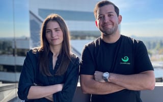 DwellWell co-founders Matt Canzoneri and Sam Carow pose for a photo outside.