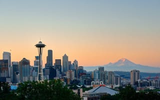 The Seattle skyline in the evening