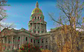 The exterior of the Colorado capital building in Denver