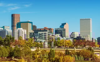 denver skyline in the fall