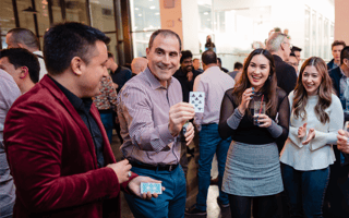 Pictured from left are Trova CEO Michael Fodera, Virtual Sapiens CEO Rachel Cossar, Scroobious CEO Allison Byers, Health Haven Rx CEO Yinka Ojutalayo and Divert CEO Ryan Begin.
