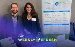 Cloudwave team members are pictured at a conference.