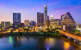 The Austin skyline at night
