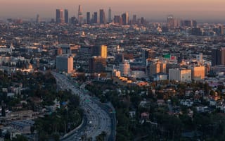 The 101 freeway leads into the downtown of Los Angeles