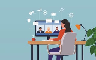 person working on computer remotely