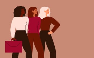 An illustration of three professional women in profile