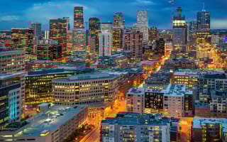 Downtown Denver at night