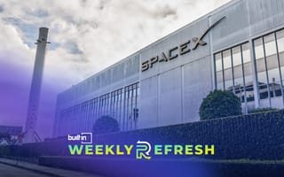 An exterior shot of a SpaceX office building