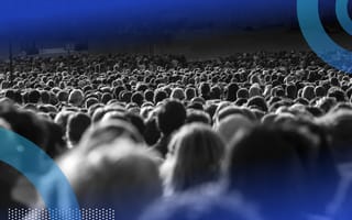 Law of large numbers image of a huge sea of people as far as the eye can see