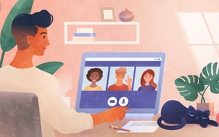 An illustration of a virtual meeting