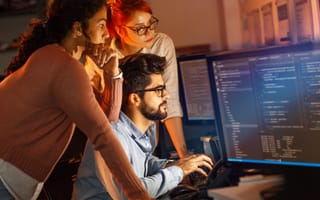 Team of software engineers working on a project.