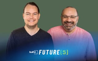Future co-founders Jean-Louis Warnholz (left) and Kamal Bhattacharya pose for a picture against a dark green background.