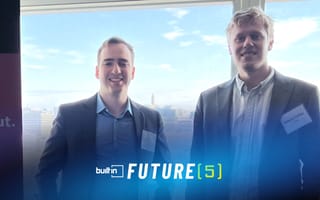Locale co-founders Daniel Starr (left) and Mikael Toikka (right) stand for a photo at a conference.