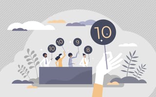 vector illustration of judges giving scores