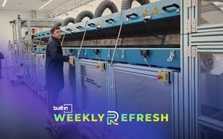 An Advent Technologies employee oversees manufacturing production of fuel cell systems.
