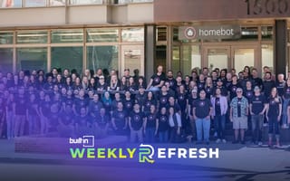 Homebot’s staff pose outside of its headquarters in Denver.