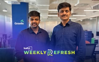 Growfin co-founders Aravind Gopalan (left) and Raja Jayaraman (right) pose for a photo.