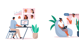 People working from home.