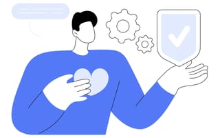 Illustration of person, abstract, reflecting honesty