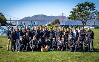 Butlr’s San Francisco and Boston team pose together outside for a photo.