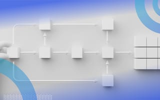 process mining conceptual image of individual blocks in a process flow chart type of relationship that leads to a larger ordered square of nine blocks