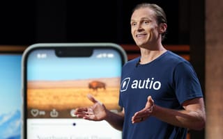 Autio co-founder Woody Sears pitches on Shark Tank.