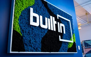 wall art display of the Built In logo
