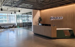 The front desk of Dynatrace's new Denver office.