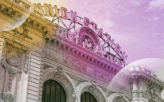 Stylized photo of Union Station in Denver, Colorado