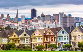 view of san francisco and alamo square