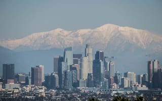 A landscape view of the LA skyline.