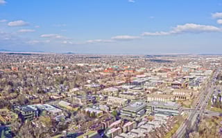 aerial view of downtown boulder