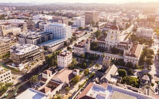 aerial view of pasadena, california
