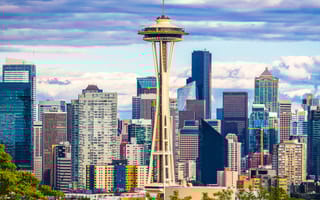 The Seattle skyline, with the space needle in the center