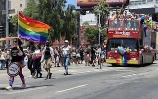 Marchers in the 2022 Los Angeles Pride Parade.