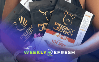 Bags of Perky Jerky products are pictured.