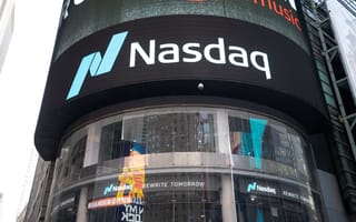 An exterior photo of the NASDAQ building in New York.