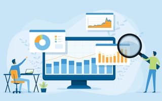 Data analysis for business finance investment concept with business people team working on monitor graph dashboard.