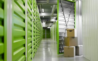 The interior of a self-storage facility.