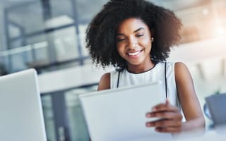 woman working on computer