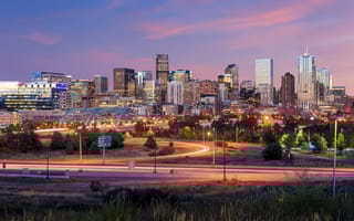 A photo of the Denver skyline.