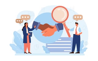 Business people having a transparent discussion and making a deal.