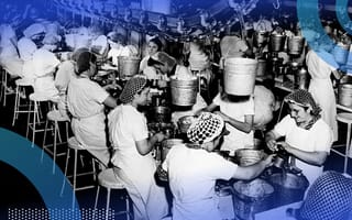 People working in a factory.