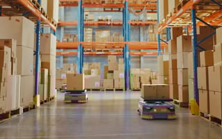 Warehouse robots are pictured.