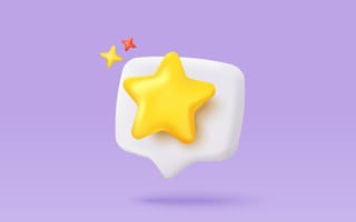 digital art of a gold star inside a speech bubble